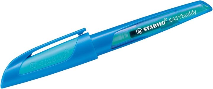 Actual product image STABILO EASYbuddy L fountain pen, left-handed, blue Learn-to-write pen with soft grip zone made of (Dark Blue, Light blue, 1 x)