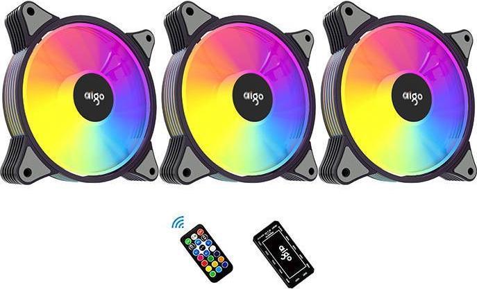 Image du produit Aigo AR12 ARGB Computer Fan set 3in1 120x120 (black) (120 mm, 3 x)