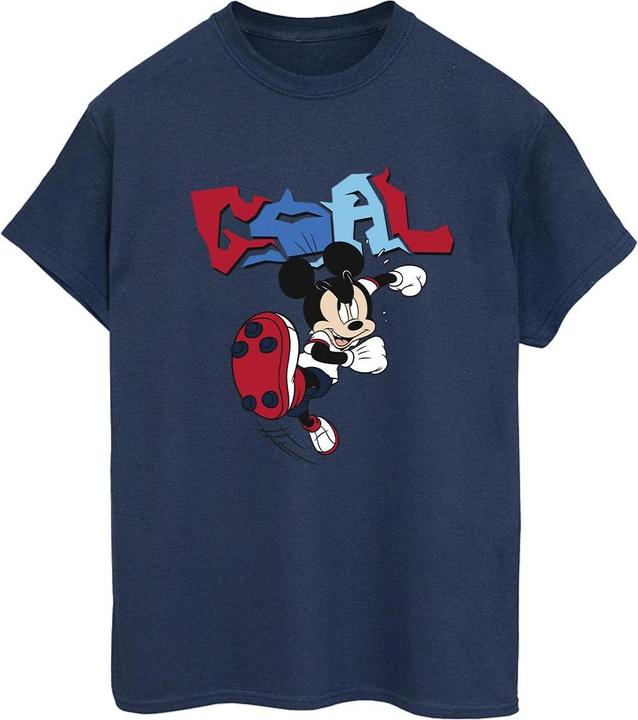 Actual product image Disney Womens/Ladies Mickey Mouse Goal Striker Pose Cotton Boyfriend T-Shirt (M)