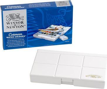 Produktbild Winsor & Newton Cotman watercolour deluxe pocketbox 19pcs (Weiss, Gelb, Grün, Blau, Grau, Rot)