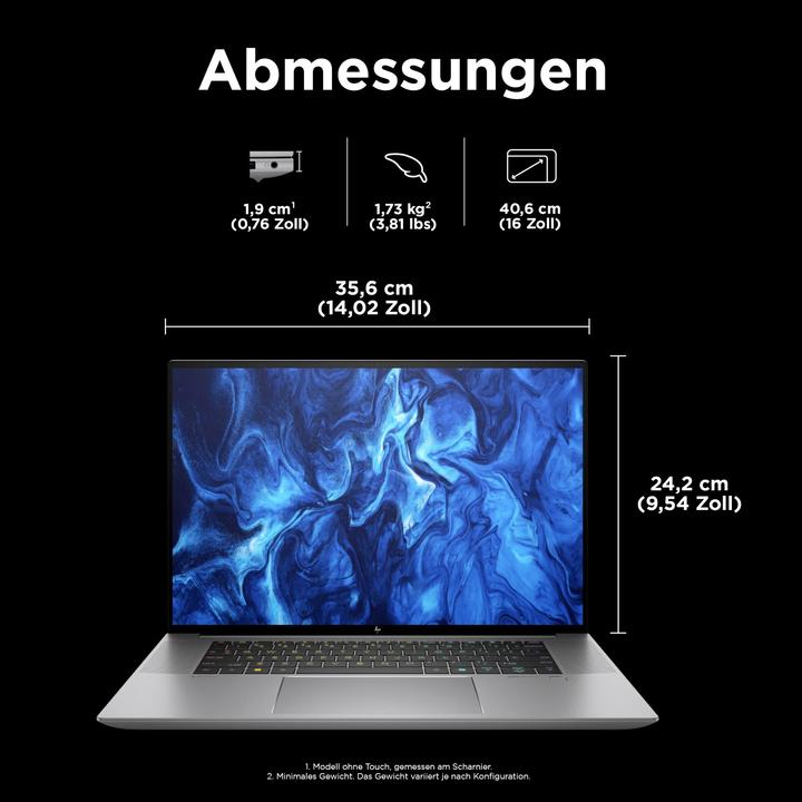 Productafbeelding HP ZBook Studio 16 G11 Intel Core Ultra 7 155H 40,64cm 16inch WUXGA 32GB 1TB/SSD NVIDIA RTX 4070 8GB (16", Intel Core Ultra 7 155H, 32 GB, 1000 GB, NL)