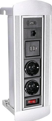 Produktbild Bachmann gg107109 Einbau Tischsteckdosenleiste ALUMS1 (2 x)