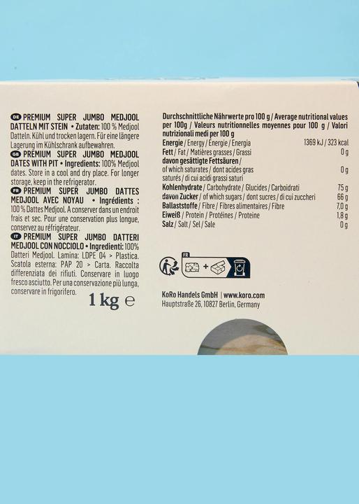 Image du produit KoRo Premium Super Jumbo Medjool Datteln mit Stein (1000 g)