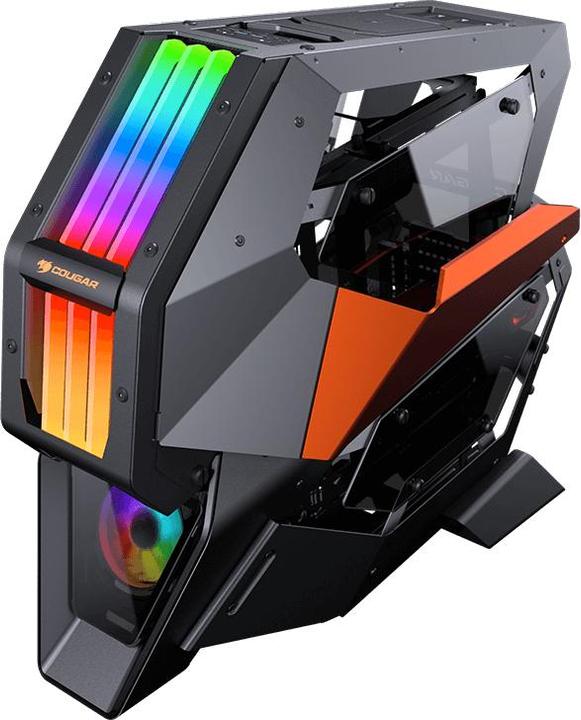 Actual product image Cougar Conquer 2 - Full Tower - PC - Metal - Tempered Glass - Black - Orange - Tran (ATX, mATX, Mini-ITX, SSI CEB)