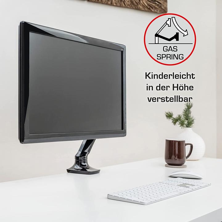 Actual product image Vantage Monitor arm single Gas 75x100 -9kg 27" black (Table, 27")