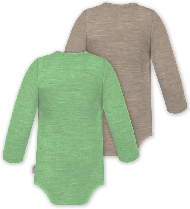 Actual product image Normani 2-pack baby merino bodysuit long sleeve "Auckland" - 9373 (98)