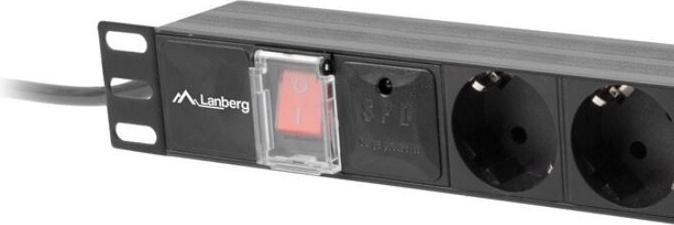 Produktbild Lanberg PDU-07F-0200-IEC-BK Stromverteilereinheit (PDU) 7 AC-Ausgänge 1U