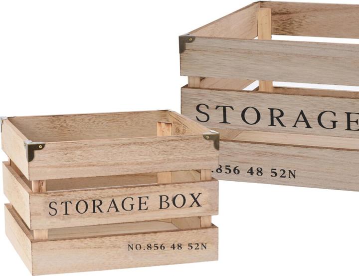 Image du produit Natura Punto Lot de 3 caisses en bois (36 x 27.5 x 17.5 cm)