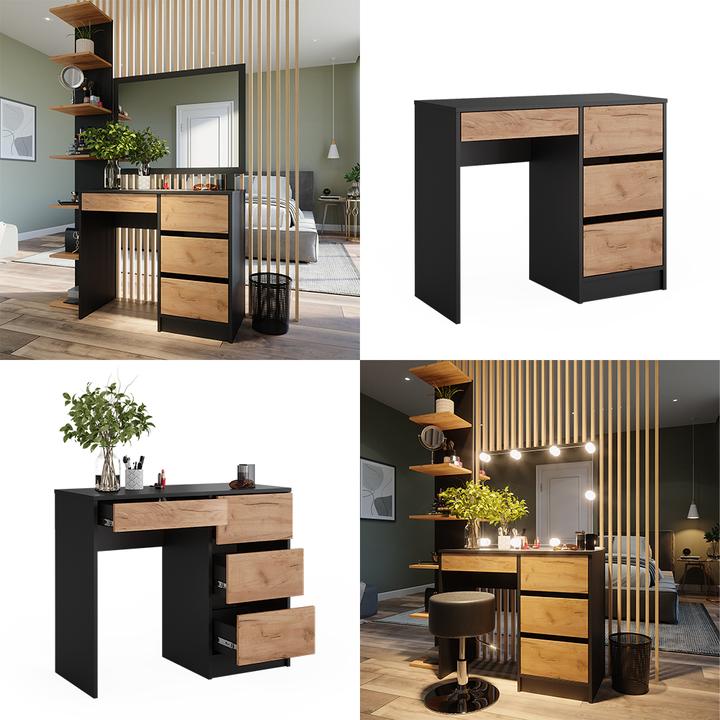 Image du produit Vicco Coiffeuse Sherry, Anthracite/chêne doré, 90 x 75 cm sans miroir (90 x 75 x 40 cm)