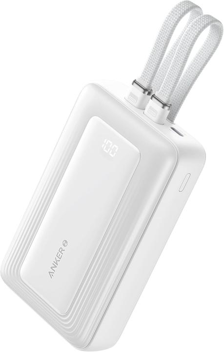 Image du produit Anker - Banque d'énergie (20K, 30W, câble Lightning USB-C intégré) B2C - UN White (20000 mAh, 30 W)