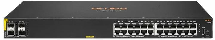 HPE E Aruba 6000 Switch 4 SFP Ports, PoE, 1U, Layer 2, ACL, QoS, Web GUI, CLI, Aruba Net (28 Ports)