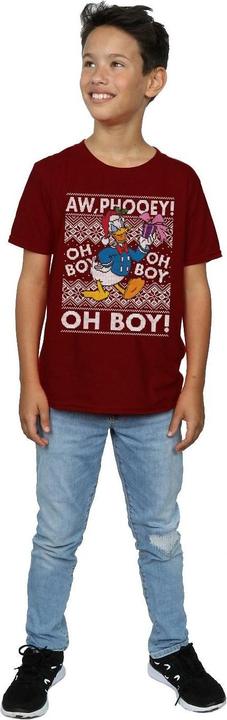 Actual product image Disney Boys Donald Duck Christmas Fair Isle T-Shirt (152, 158)