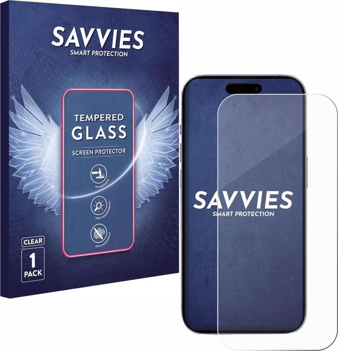 Actual product image Savvies Tempered Glass (1 Piece, Apple iPhone 14 Pro)