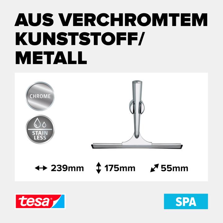 Actual product image tesa SPAA shower squeegee incl. adhesive solution without drilling