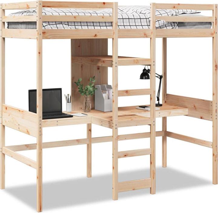 Actual product image VidaXL Loft bed with desk & shelves (90 x 200 cm)