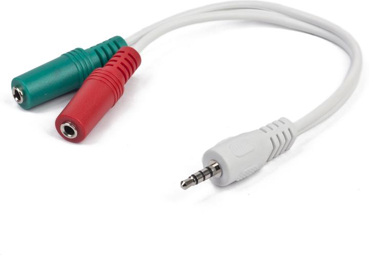 Image du produit Gembird Câble audio - mini-fiche 4 pôles mâle à mini-fiche mono, mini-fiche stéréo (0.20 m, Jack 3,5 mm (AUX))