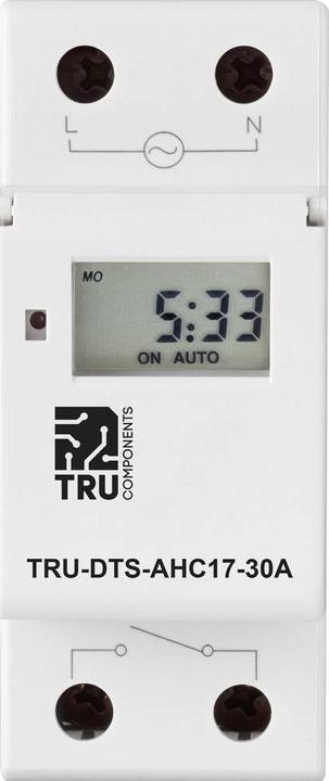 Actual product image Tru Components Operating voltage: 230 V/AC TRU-DTS-AHC17-30A 1 changeover contact 30 A 250 V/AC Weekly program