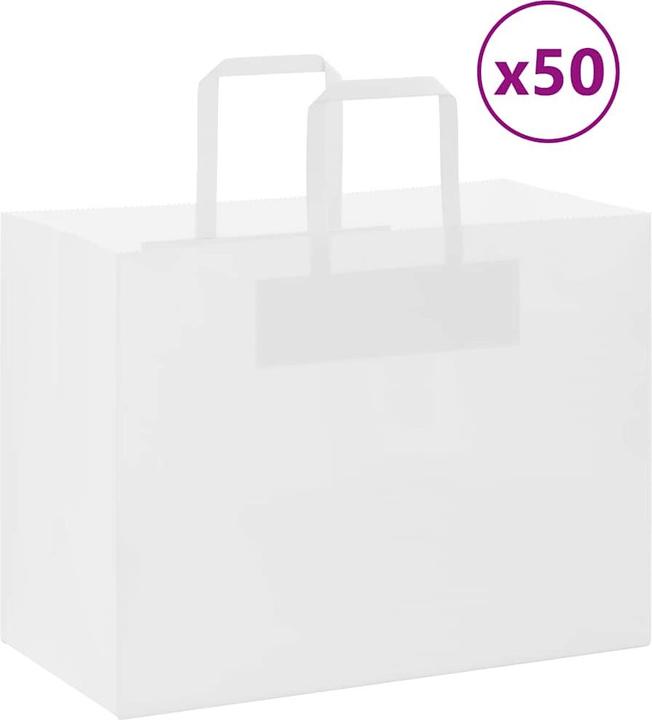 Image du produit VidaXL Sacs en papier kraft 50 pcs. avec anse Blanc 32x17x25 cm Sac en papier (Pochette cadeau, 50 x)