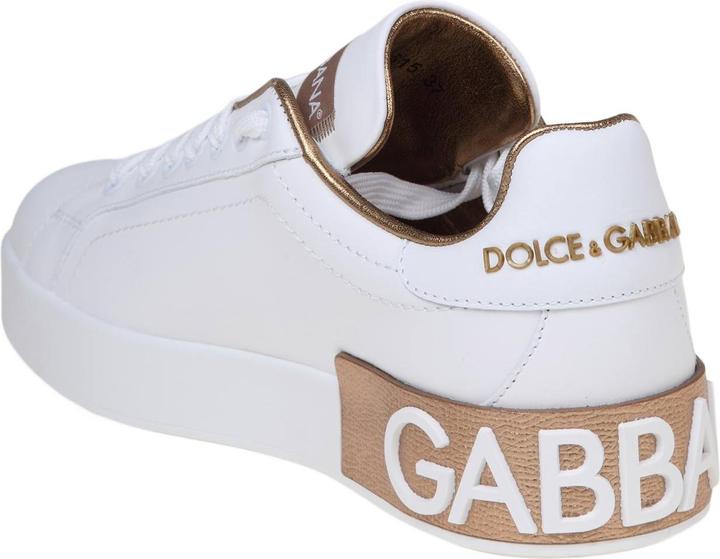 Image du produit Dolce & Gabbana portofino sneakers in white and gold leather (41)