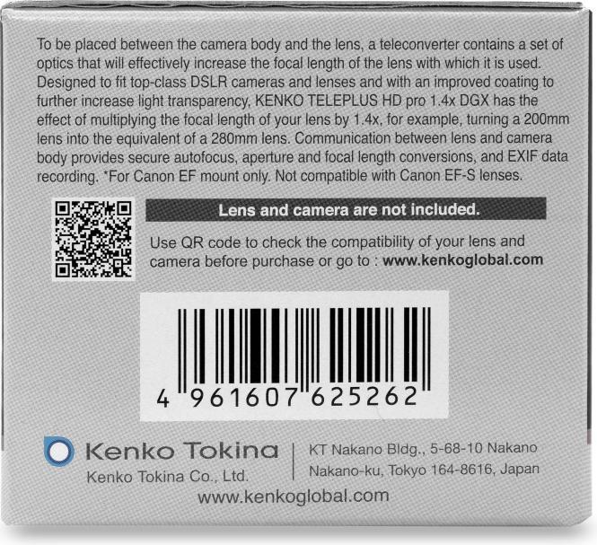 Produktbild Kenko Teleplus HDpro 1,4x C-EF DGX (Telekonverter, Canon EF)