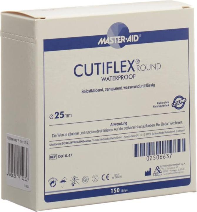 Immagine prodotto Master Aid Cutiflex Gesso in fogli tondi da 25 mm Scatola da 150 pezzi. (150 x)
