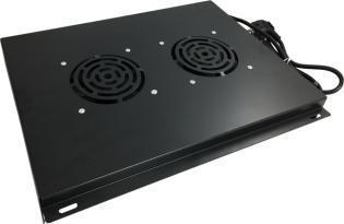 Produktbild Alantec Roof ventilation panel, 2 fans, for 600x600 cabinets, black -