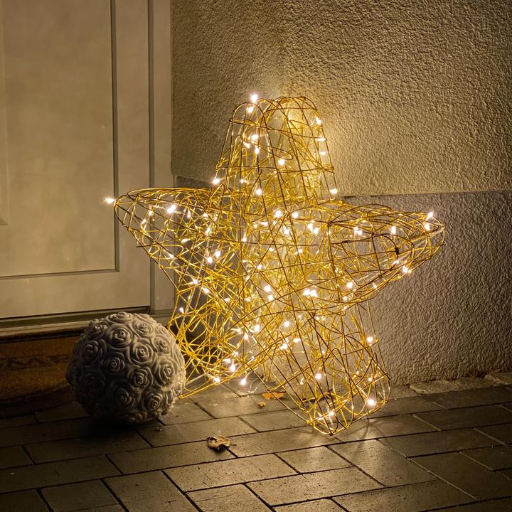 Image du produit Star Trading Étoile lumineuse d'extérieur LED 'Sven', faite à la main, or, Ø 63cm