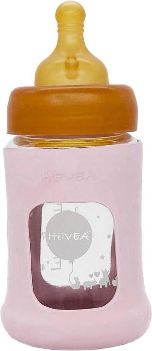 Image du produit Hevea Biberon en verre à large col en caoutchouc (150 ml) / Powder Pink (150 ml)