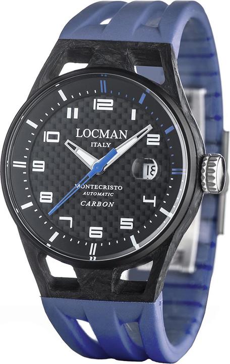 Immagine prodotto Locman Italia Orologio da uomo Montecristo Carbon Blue Automatic Ref. 0544 (Orologio con pietra preziosa, 41 mm)