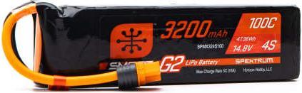 Produktbild Spektrum LiPo Pack 3200mAh 4S 14.8V Smart G2 LiPo 100C IC3 (14.80 V, 3200 mAh)