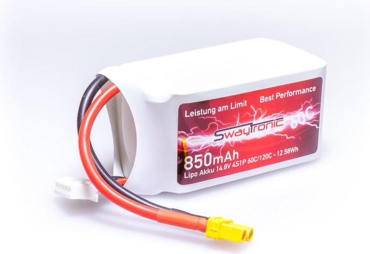 Swaytronic SWAY-FPV LiPo 4S 14.8V 850mAh 60C/120C XT30 (14.80 V, 850 mAh)