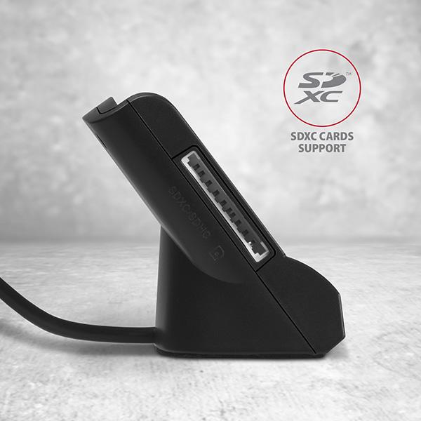 Actual product image Axagon CRE-SM2 USB Smart Card and SD/microSD/SIM Card Reader - USB 2.0 (USB 2.0)