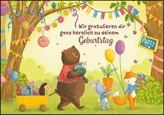 Actual product image Edition Gollong Doppelkarte. Zum Geburtstag (Tiere)