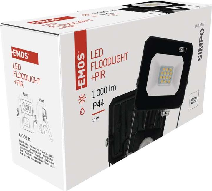 Produktbild Emos LED reflektor SIMPO mit Bewegungssensor, 10 W, neutralweiss (1000 lm)