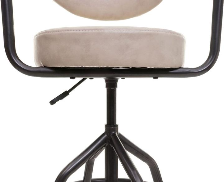 Produktbild Mendler Barhocker HWC-H10f, höhenverstellbar Industrial Wildleder-Optik - vintage beige