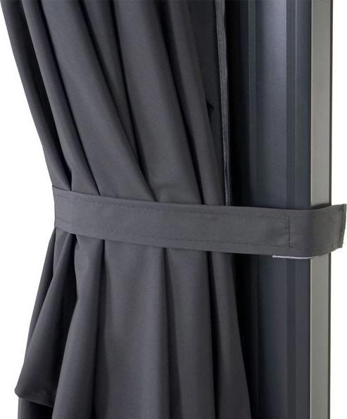 Produktbild Mendler Gastronomie-Ampelschirm HWC-A96, 3x4m (Ø5m) Polyester/Alu, anthrazit ohne Ständer, drehbar (1.04 m)