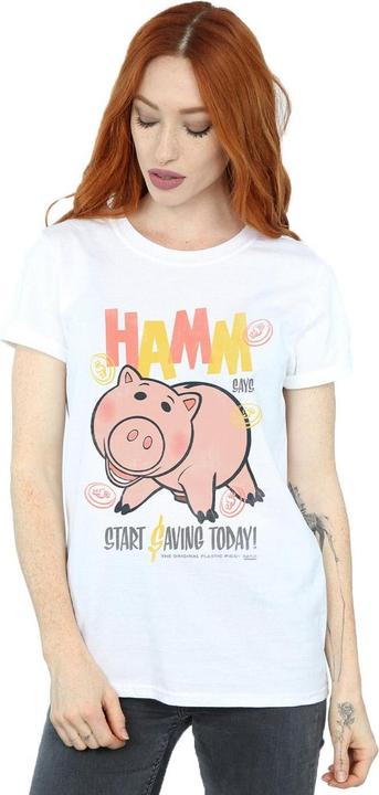 Actual product image Disney Womens/Ladies Toy Story 4 Hamm The Piggy Bank Cotton Boyfriend T-Shirt (M)