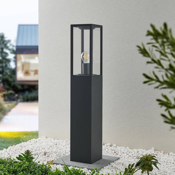 Produktbild Lindby Peldar Garten Leuchte H80 Dark Grey/Clear (E27, IP44)