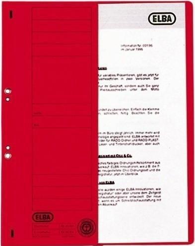 Image du produit Elba Farde à oeillets en carton, rouge, agrafage commercial demi-couverture avant, emballée par 50 pièces (A4, 50 x)