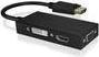 Produktbild Icy Box 3-in-1 DisplayPort zu HDMI/ DVI-D / VGA Grafikadapter (HDMI, DVI, VGA, 8.70 cm)