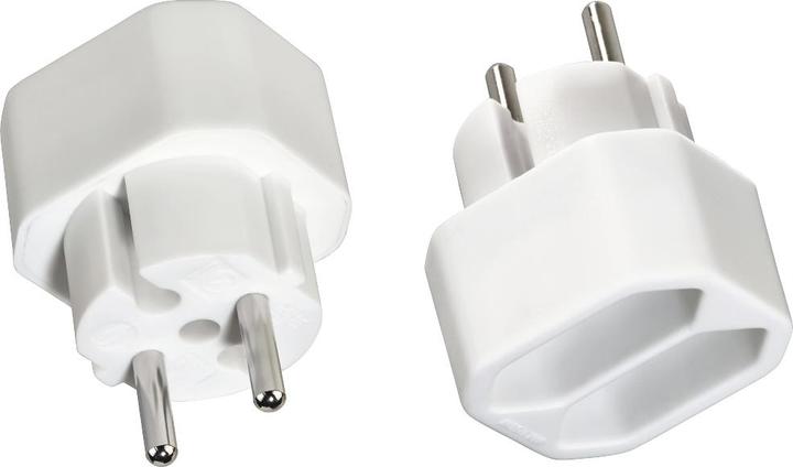 Actual product image Hama Socket outlet adapter 2-fold, 2x Euro socket outlet, double pack, white (2 x)