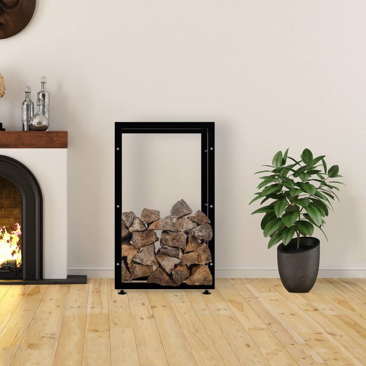 Actual product image CLP Firewood Rack Keri V2 25x60x100, black (25 x 60 x 100 cm)