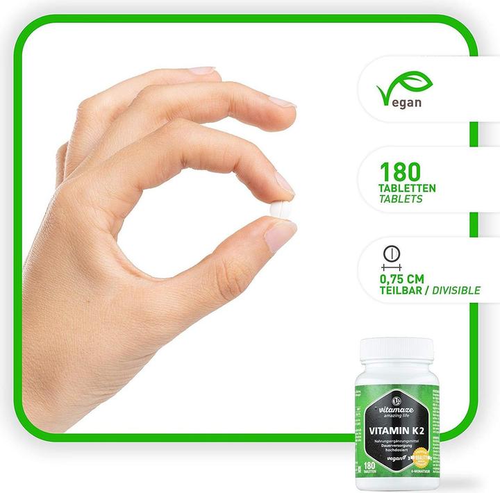 Actual product image Vitamaze Vitamin K2 (180 Piece, Pills)