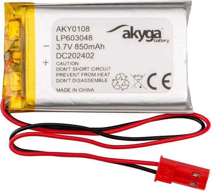 Actual product image Akyga LP603048 Akkupack x Spezial-Akku LiPo 3.7 V 850 mAh (3.70 V, 850 mAh)