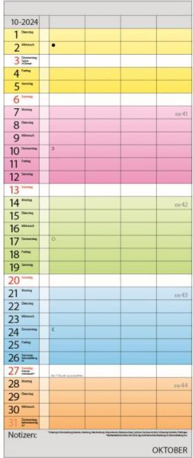 Produktbild Familienplaner Farbenspiel 18 Monate 20 (19 x 46 cm, Deutsch)