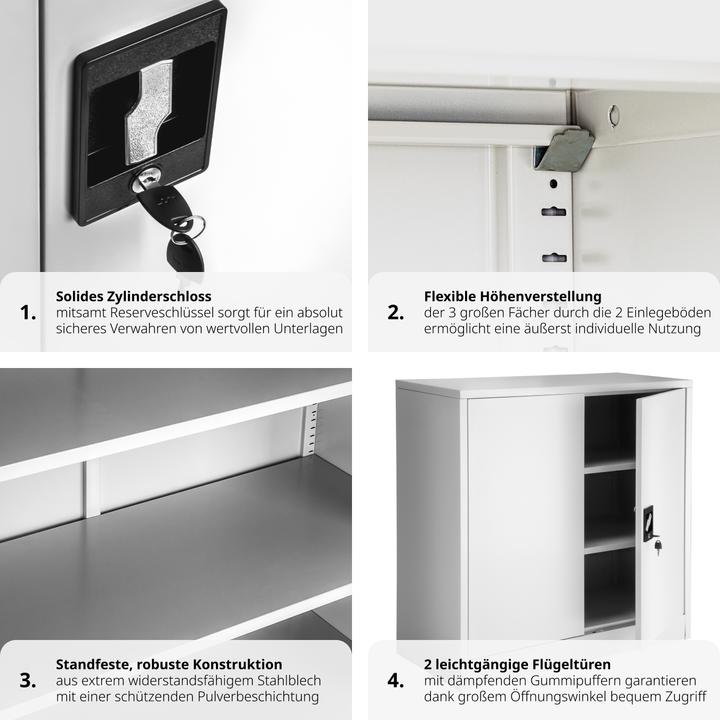 Actual product image tectake Filing cabinet with 3 shelves (90 x 40 x 90 cm)