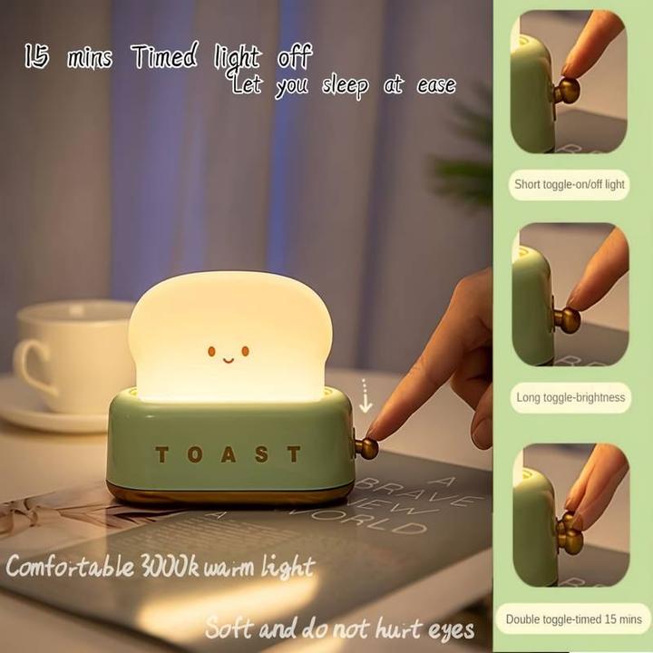 Image du produit PhoneLook Lampe de table LED en forme de toaster mignon lumière de nuit pour enfants USB-C