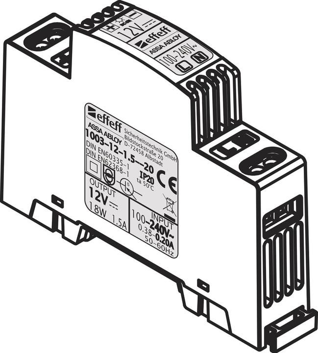 effeff Netzgerät für Hutschiene 1003-12-1.5--20