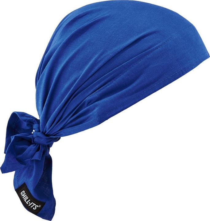 Ergodyne Kühlendes Kopf-Dreiecktuch mit Kühltuch Chill-Its 6710CT, blau