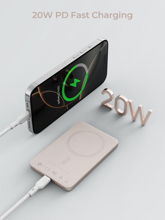 Produktbild Aukey MAG FUSION SLIM - Powerbank (5000 mAh, 18 W, 18 Wh)